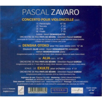 ZAVARO - Demarquette - Concerto pour violoncelle et orchestre..